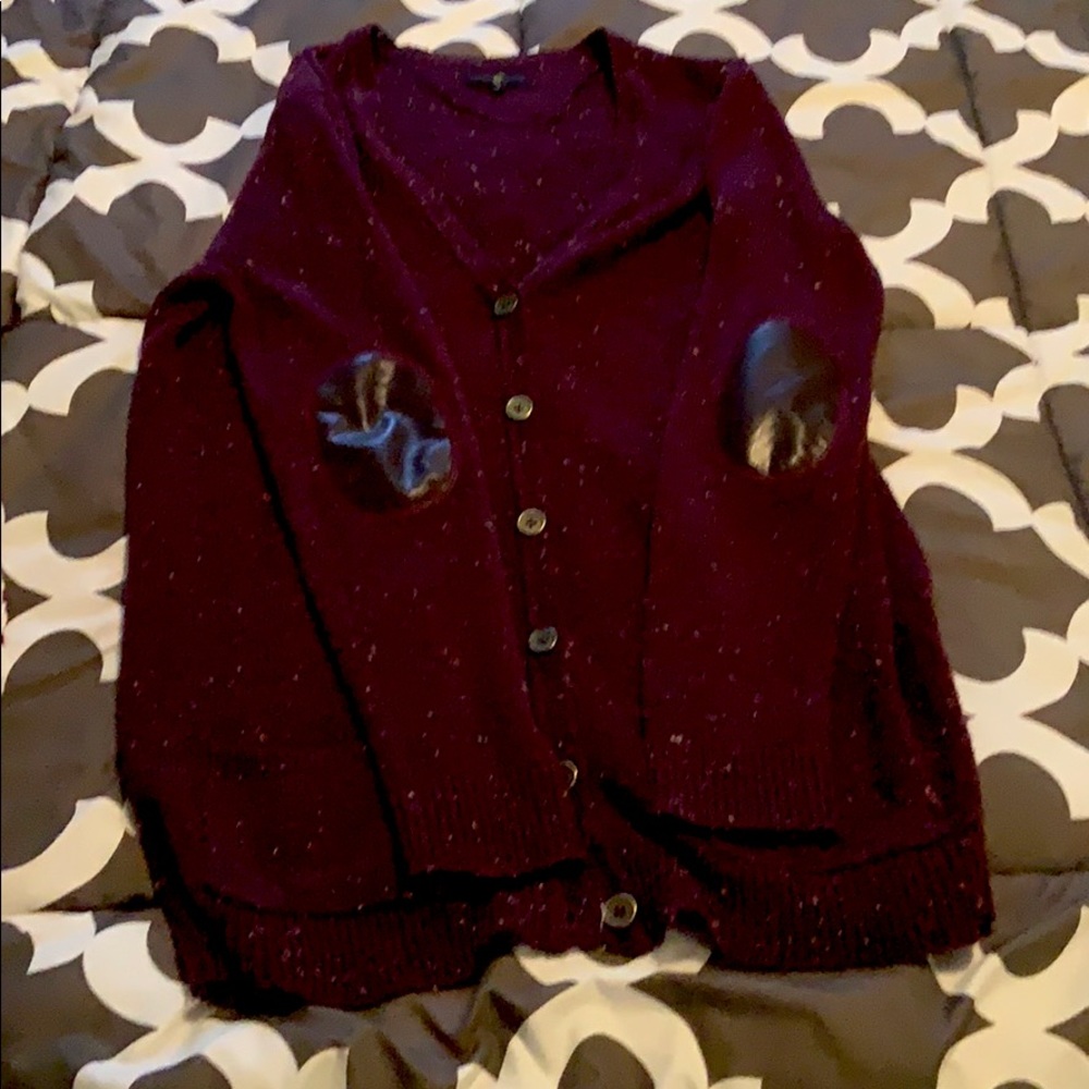 Patch sweater with colour flecks